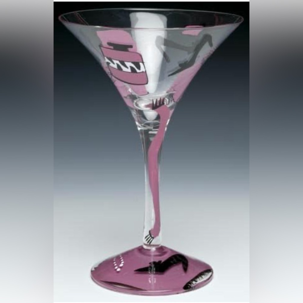 Lolita “Shopaholic” 7 inch hand painted Martini Glass